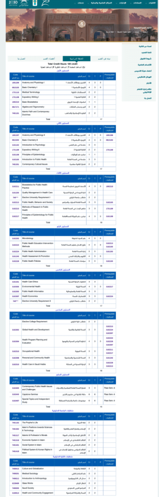 جدول اختبارات جامعة الملك فيصل